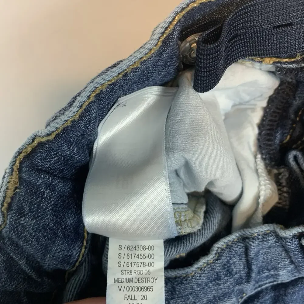 Gap Kids Jeans Boys‎ 7 Straight Distressed Destroyed Medium Wash Blue Denim